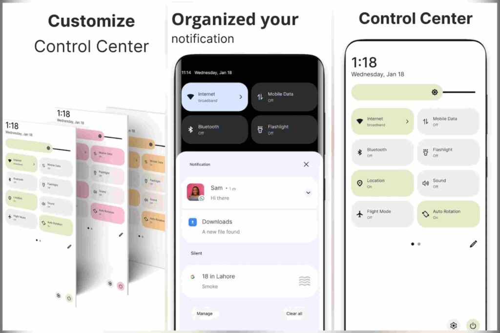 android 14 control center app